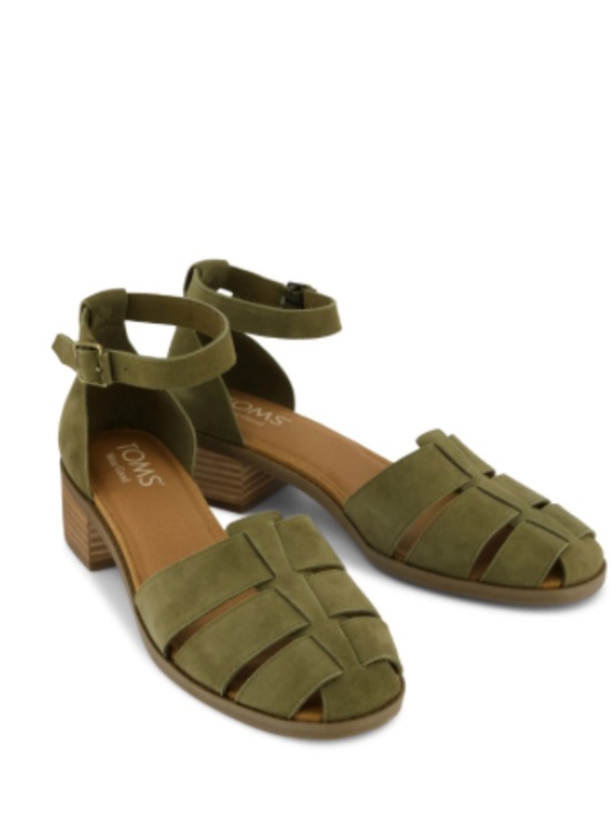 Toms Shoes - NWT TOMS Olive Suede Ankle-Strap Fisherman Sandal